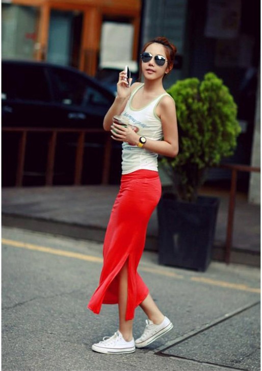 タイトスカート サイドドレープデザインタイトスカートロング