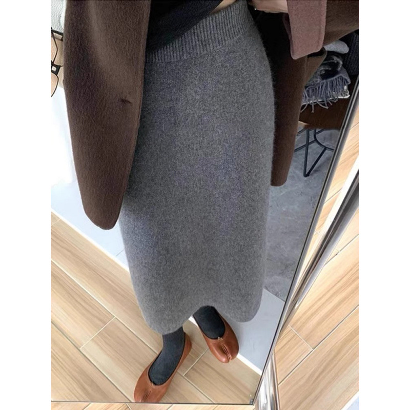 タイトスカート リブニット素材大人可愛いタイトスカート