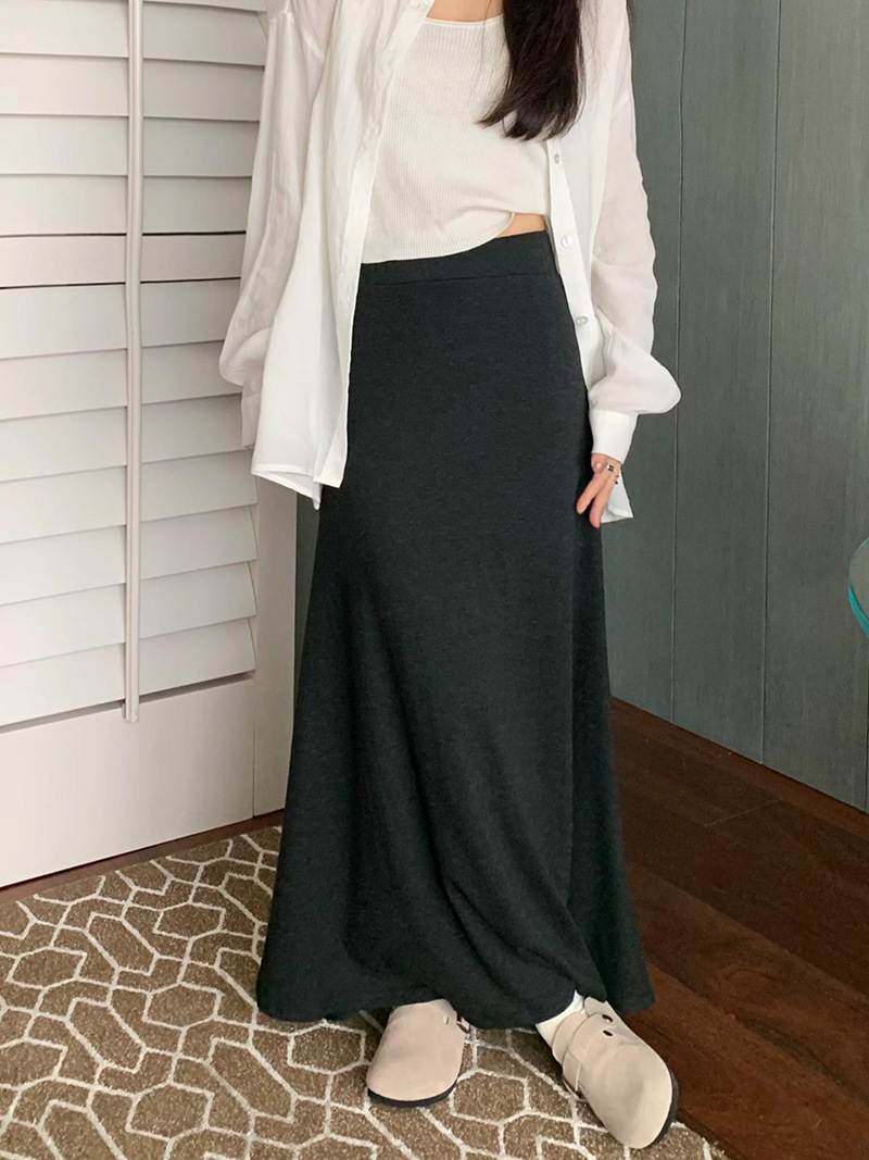タイトスカート 柔らか素材のハイウエストタイトスカートマキシ丈