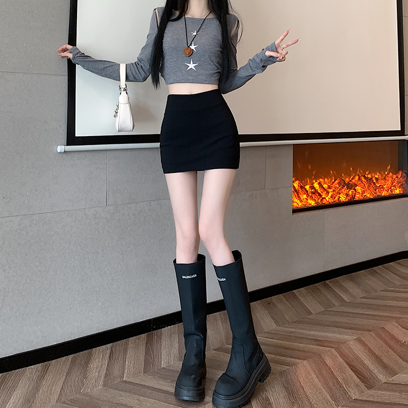 タイトスカート 重ね着風裾配色デザインタイトミニスカート