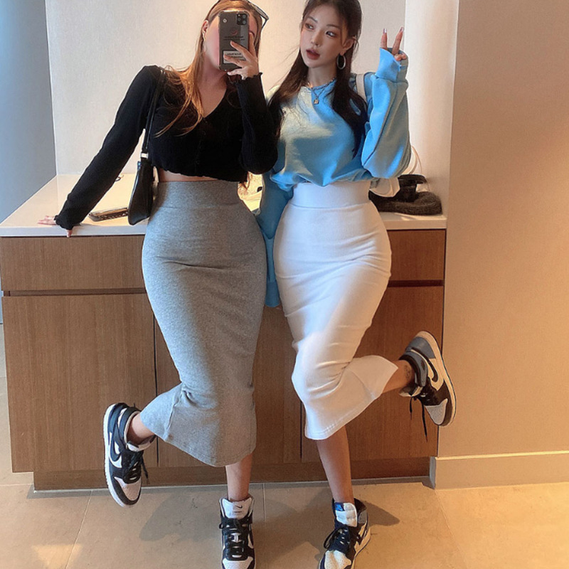 タイトスカート 美脚魅せハイウエストタイトスカートロング丈