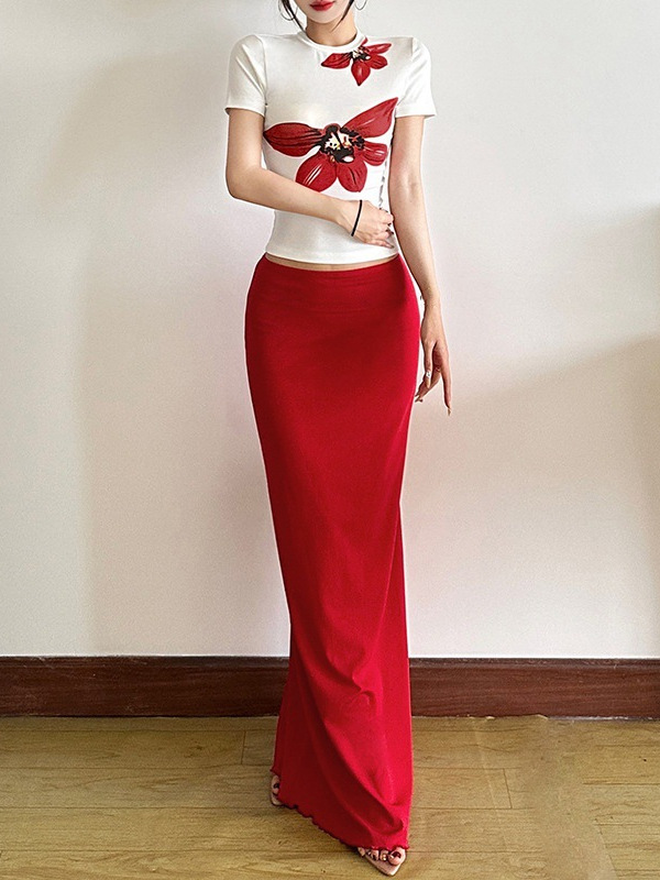 タイトスカート 美脚シルエットが映えるハイウエストマキシタイトスカート