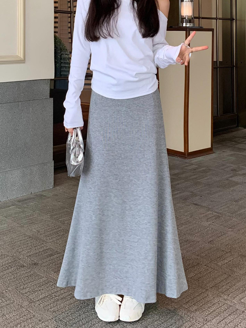 タイトスカート 柔らか素材のハイウエストタイトスカートマキシ丈