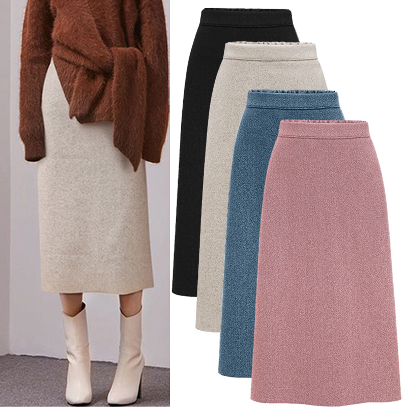 タイトスカート 上品な編み地風ハイウエストタイトスカート