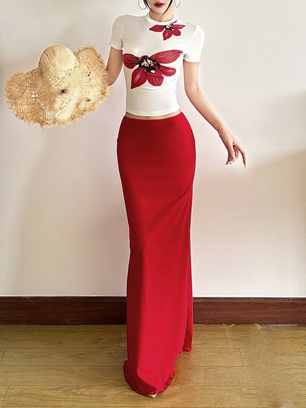 タイトスカート 美脚シルエットが映えるハイウエストマキシタイトスカート