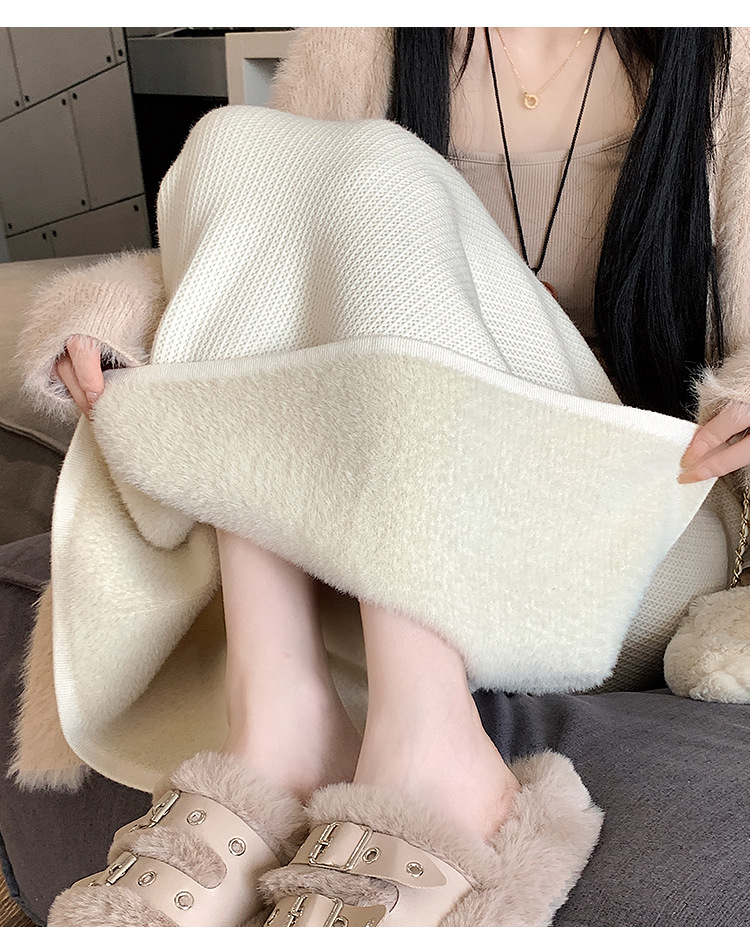 タイトスカート リブ編みニットタイトスカートロング丈