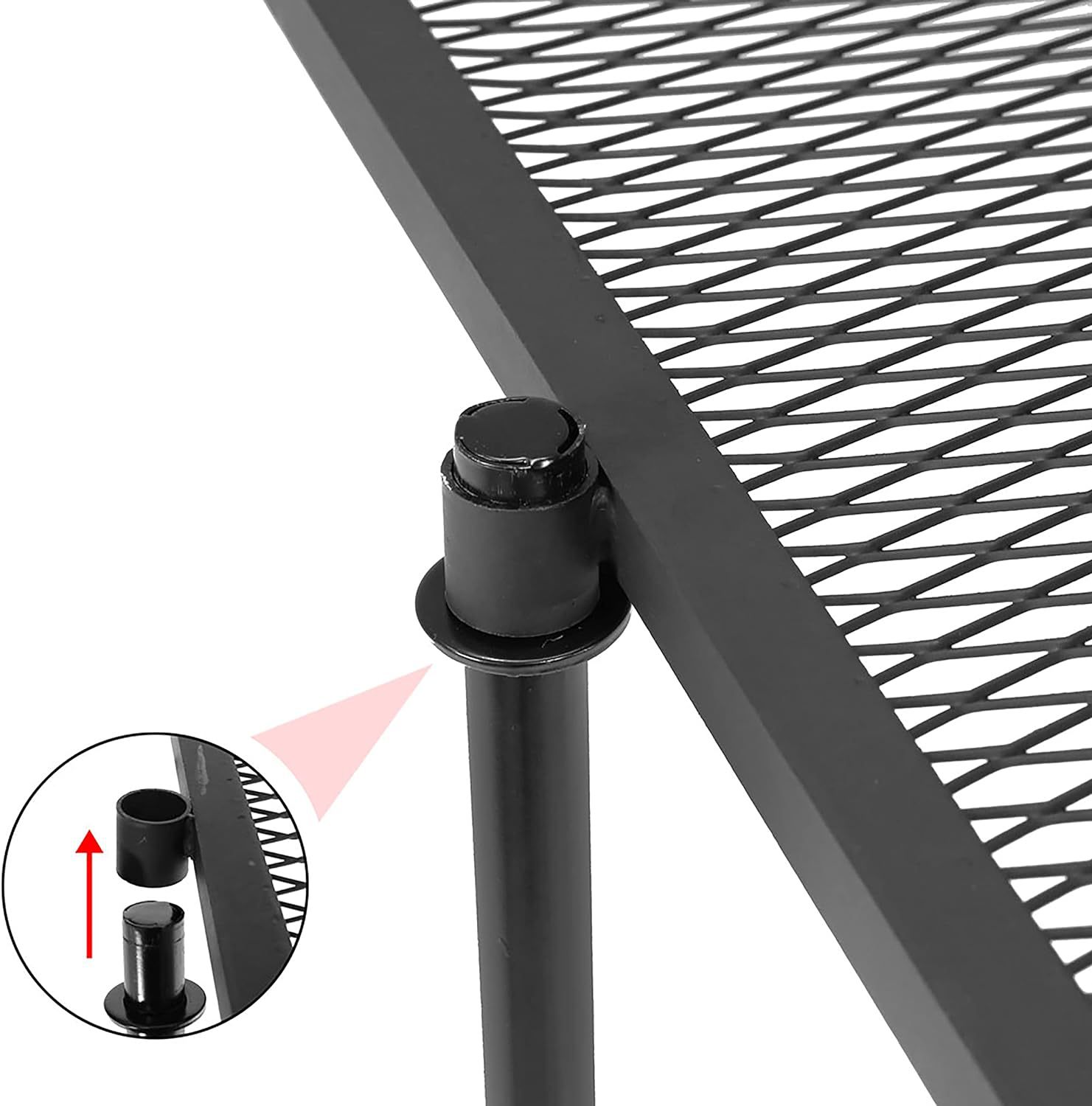 焚き火台 円形網目窓付き調理網一体型焚き火台