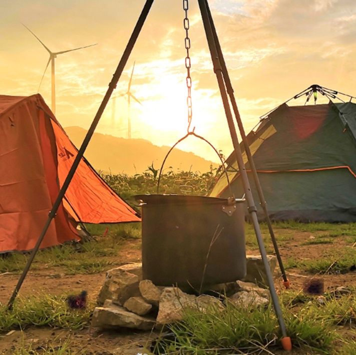 焚き火台 三脚吊り下げ式鍋掛け焚き火スタンド