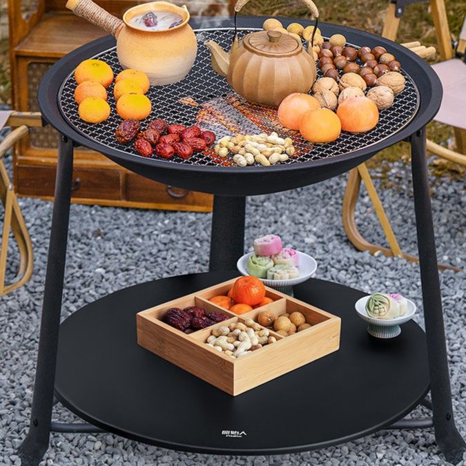 焚き火台 二段式多機能焚き火台テーブル