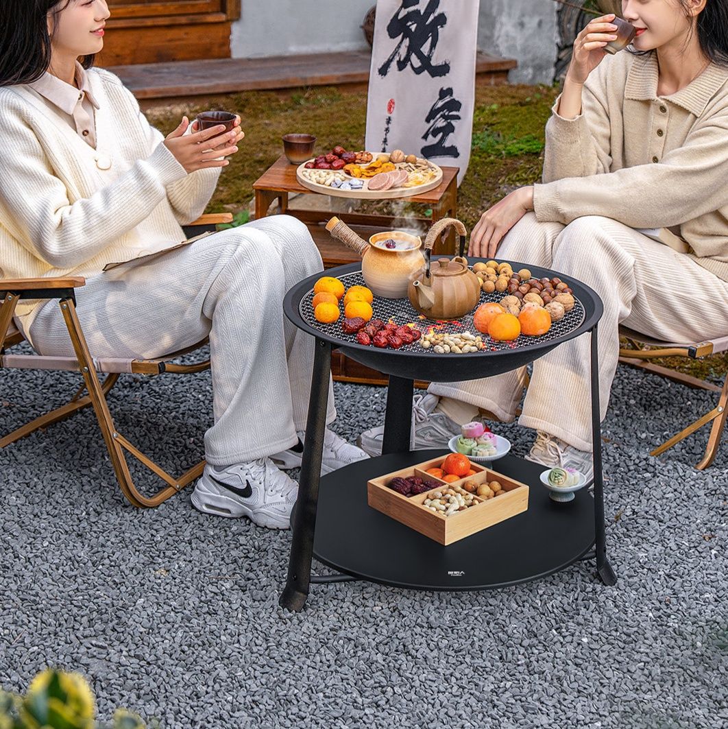 焚き火台 二段式多機能焚き火台テーブル