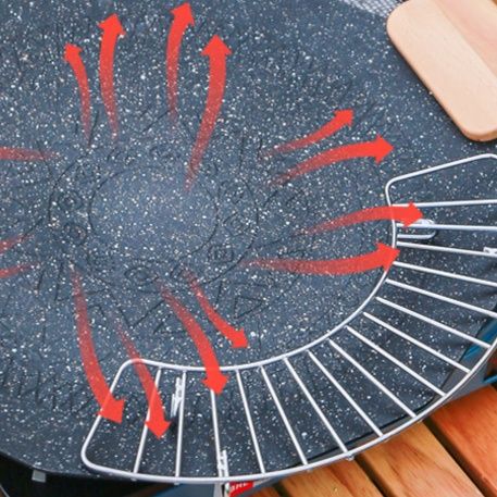 焚き火台 扇型大理石風焼肉プレート付き電気式卓上調理台 テーブル