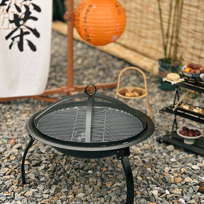 円形三脚式焚き火台テーブル兼用調理台