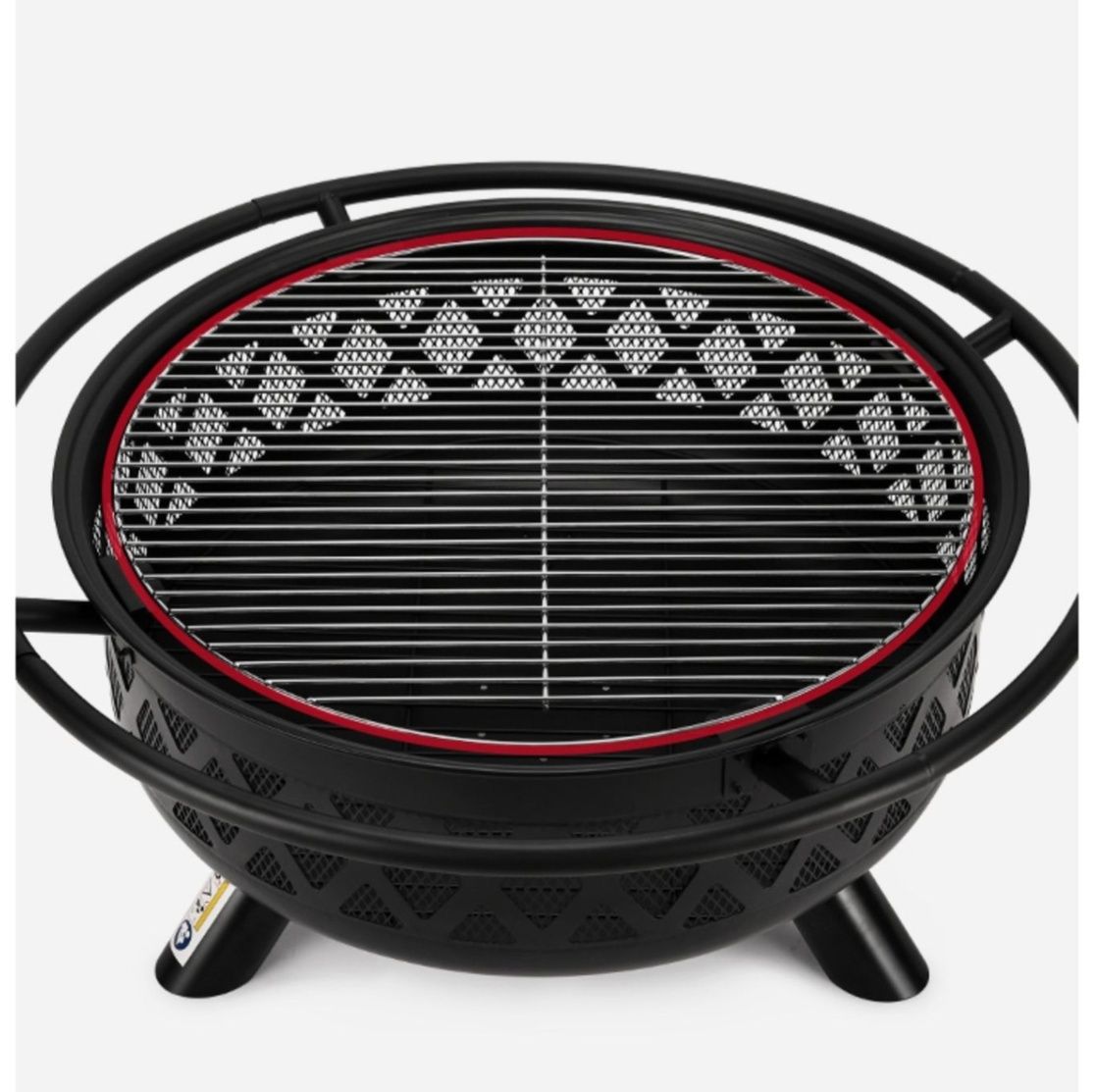 焚き火台 幾何学模様装飾付き円形焚き火台 ソロ