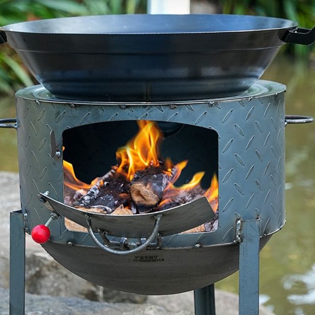 焚き火台 多機能加厚式炒め鍋付き焚き火台 ソロ