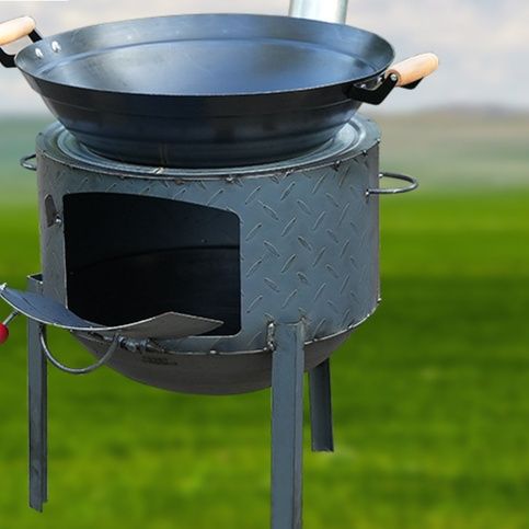 焚き火台 多機能加厚式炒め鍋付き焚き火台 ソロ