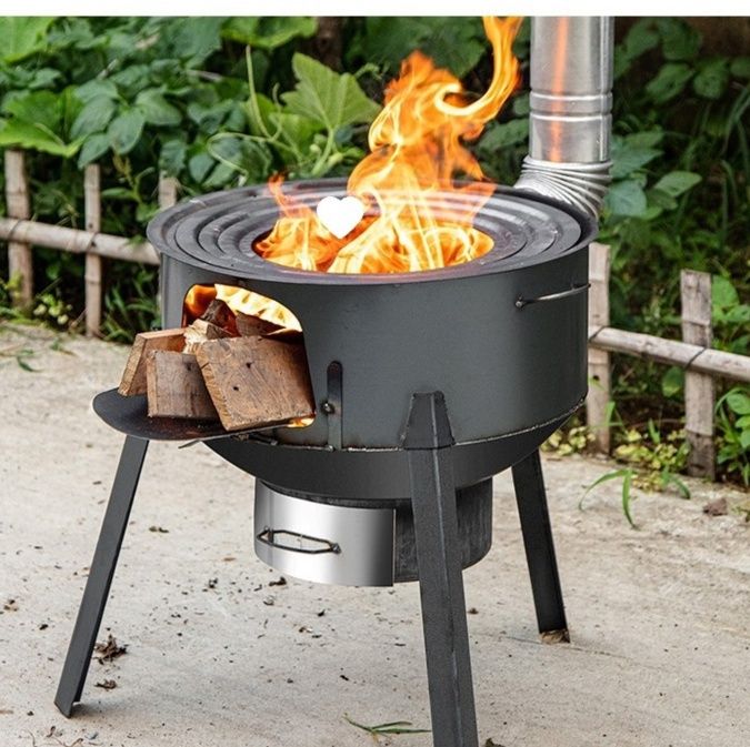 焚き火台 多機能円筒型調理用焚き火台 ソロ