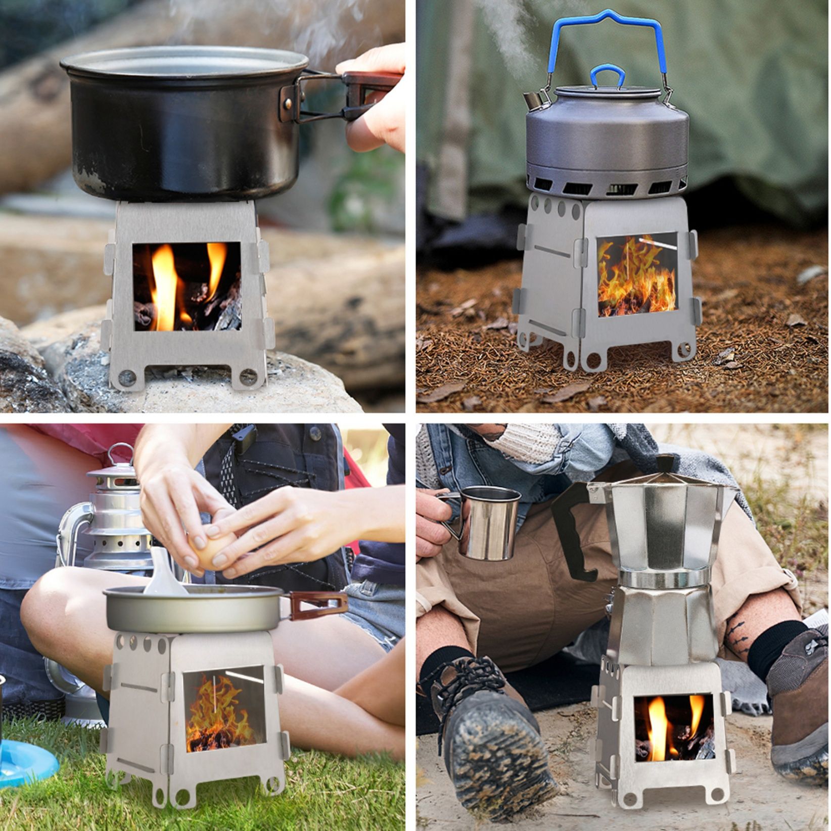 ステンレス製折り畳み式超軽量ソロ焚き火台