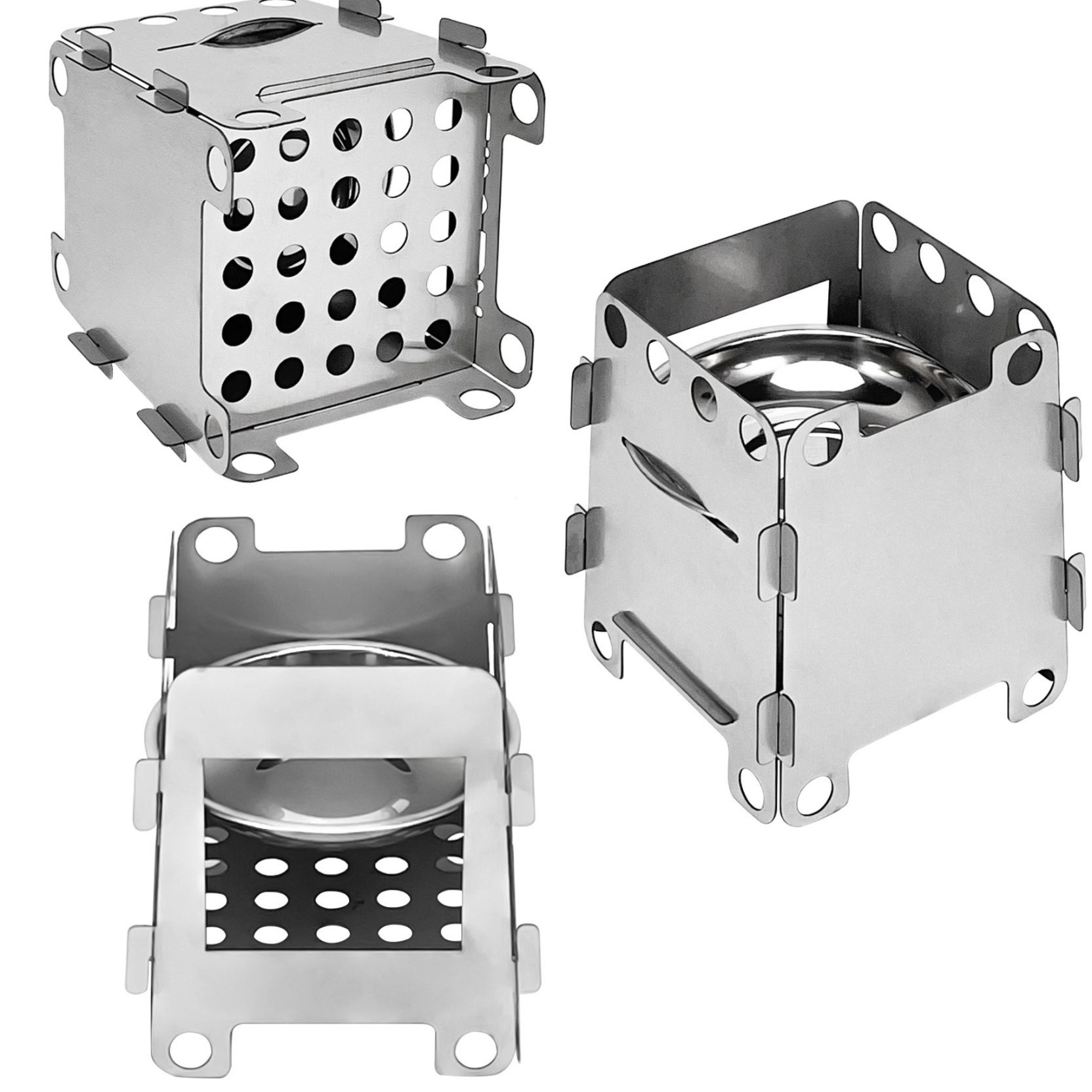 ステンレス製折り畳み式超軽量ソロ焚き火台