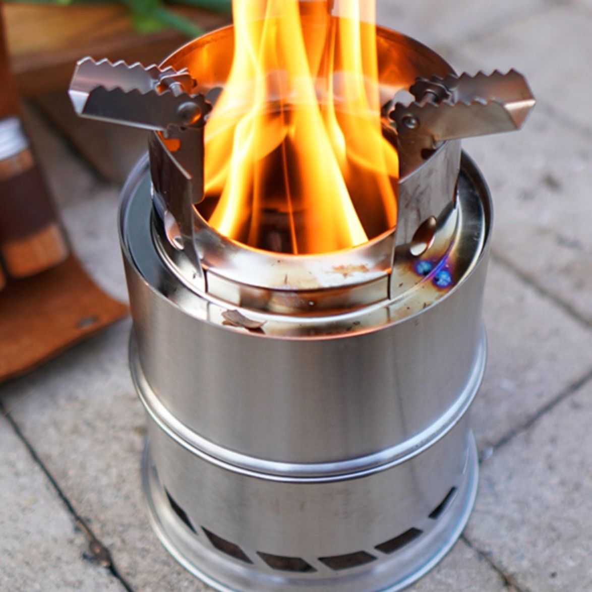 二次燃焼式軽量コンパクト折りたたみ調理用ストーブソロ焚き火台