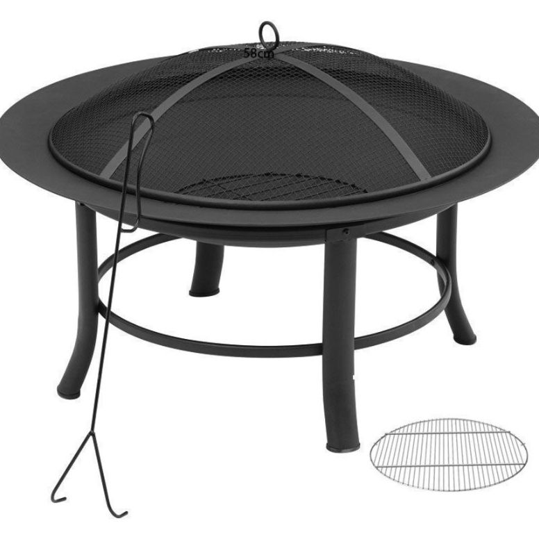大型円形網付き四脚式焚き火台ファイヤーディスク