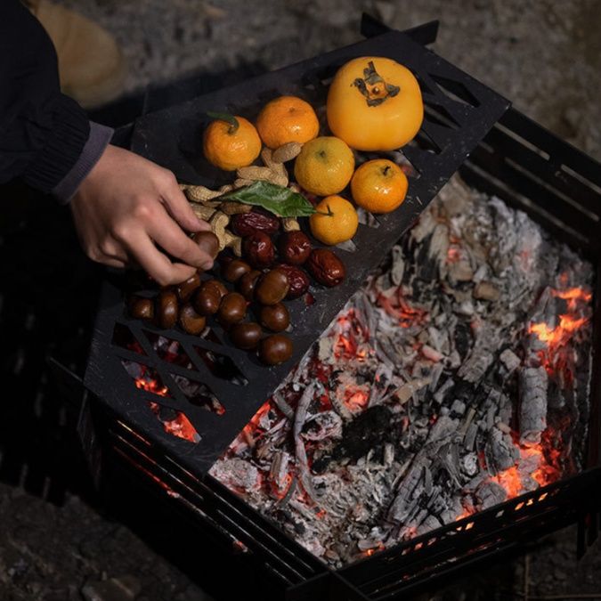 ソロ用六角形焚き火台(組み立て式・ワイドサイズ)