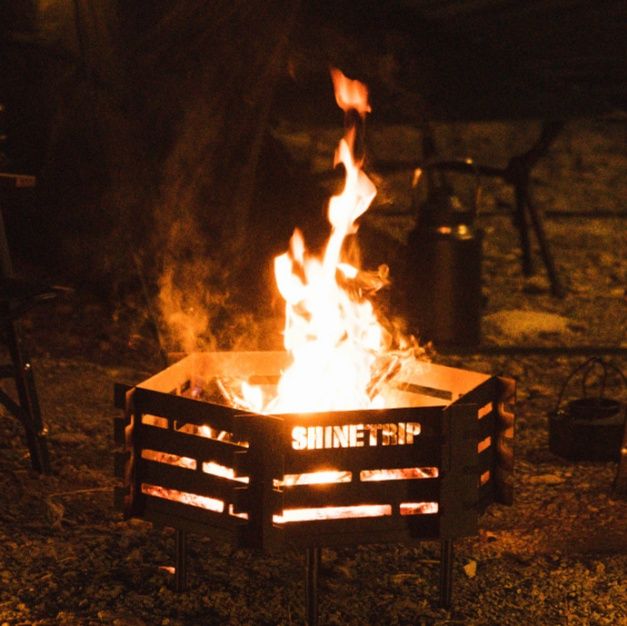 ソロ用六角形焚き火台(組み立て式・ワイドサイズ)