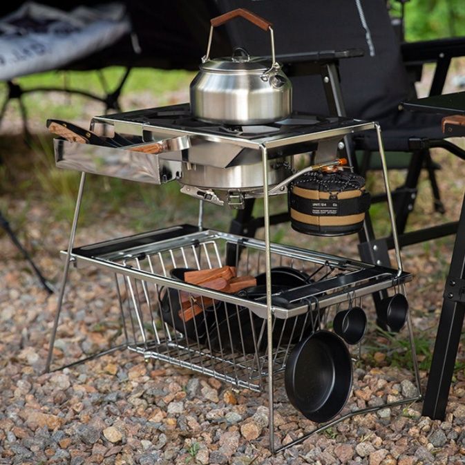 二段式多機能焚き火台テーブル付き炉台セット