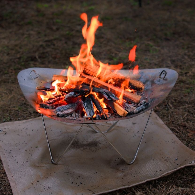 三片構造超軽量折りたたみ式ソロ焚き火台