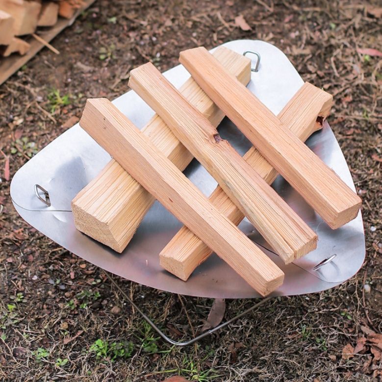 三片構造超軽量折りたたみ式ソロ焚き火台