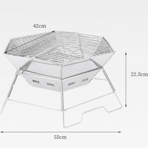 六角形折り畳み式焚き火台ソロキャンプ用
