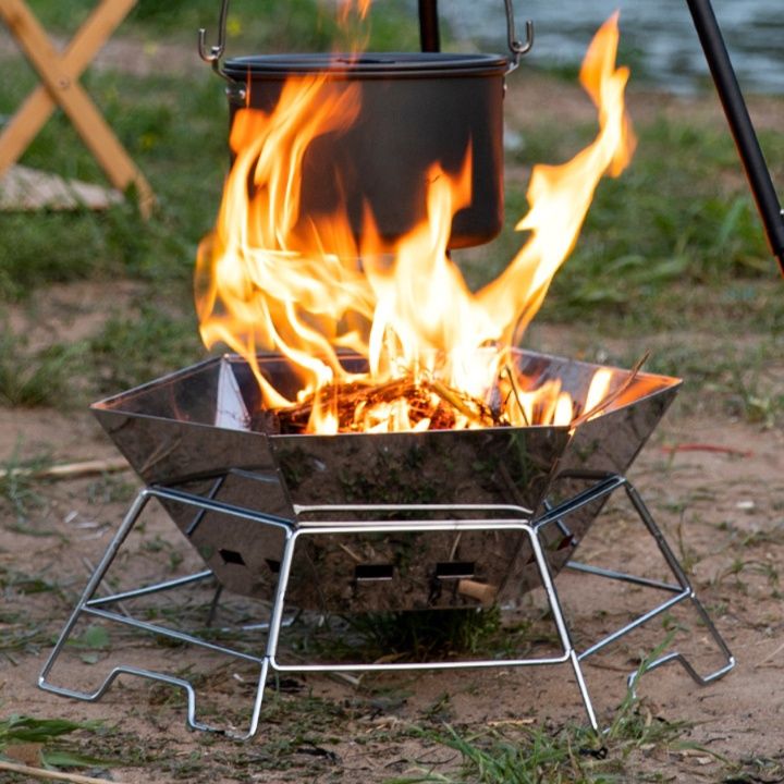 六角形折り畳み式焚き火台ソロキャンプ用