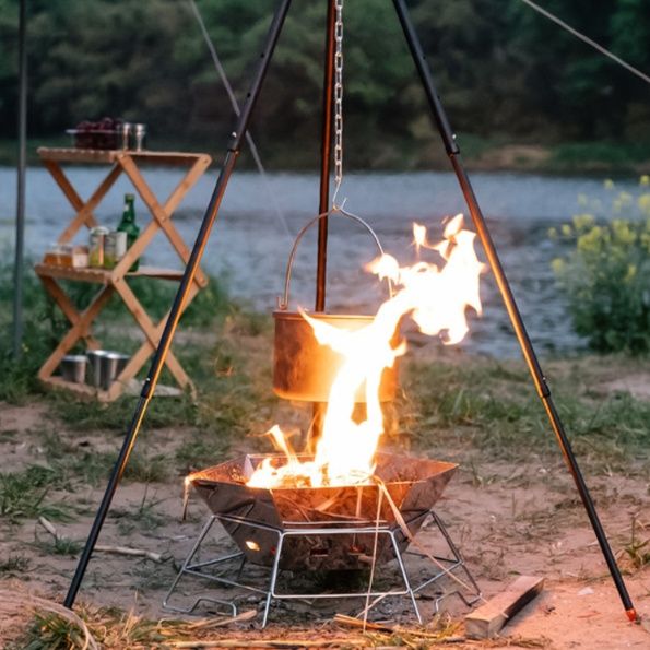 六角形折り畳み式焚き火台ソロキャンプ用