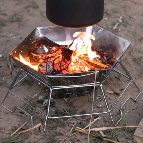 六角形折り畳み式焚き火台ソロキャンプ用