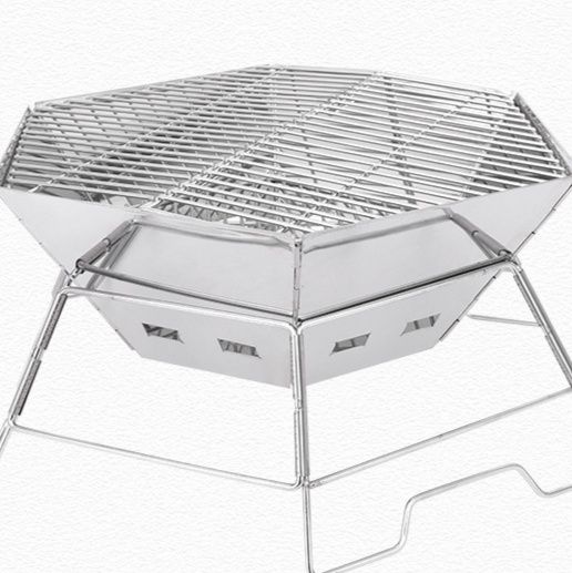 六角形折り畳み式焚き火台ソロキャンプ用