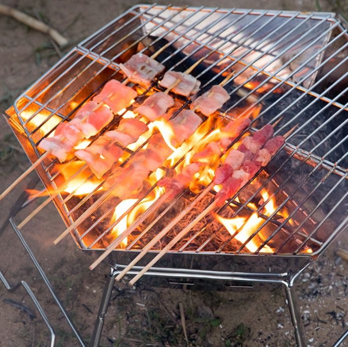 六角形折り畳み式焚き火台ソロキャンプ用