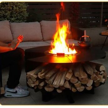 円形多機能焚き火台テーブル一体型