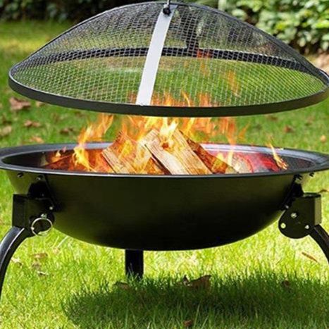 折り畳み式三脚付き焚き火台テーブル多用途網付き