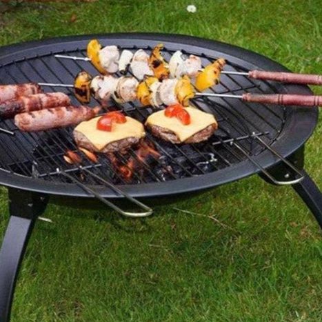 折り畳み式三脚付き焚き火台テーブル多用途網付き