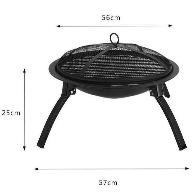 折り畳み式三脚付き焚き火台テーブル多用途網付き