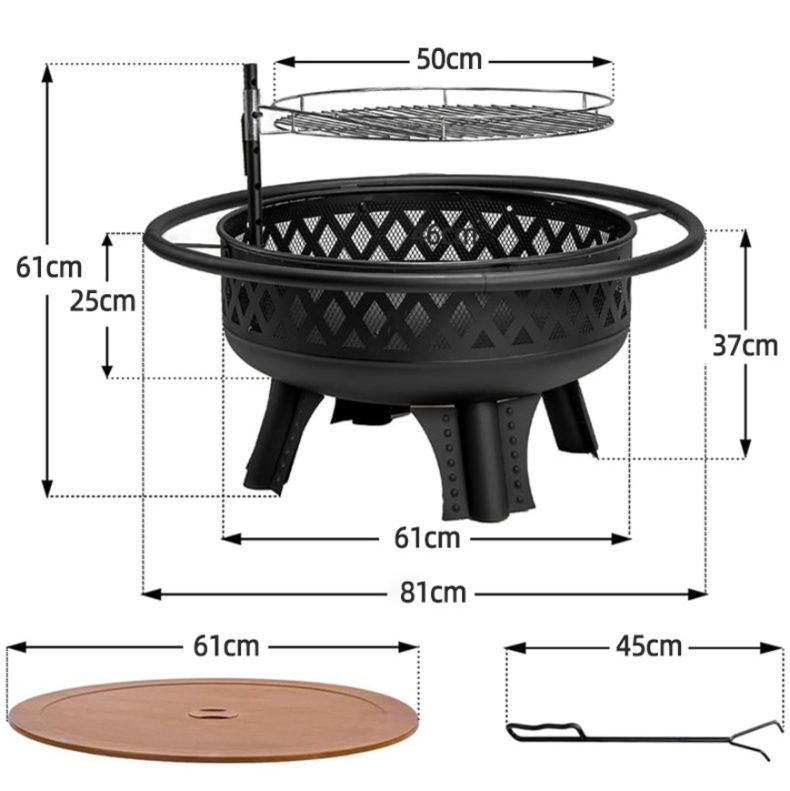 焚き火台多機能幾何学模様ファイヤーディスク