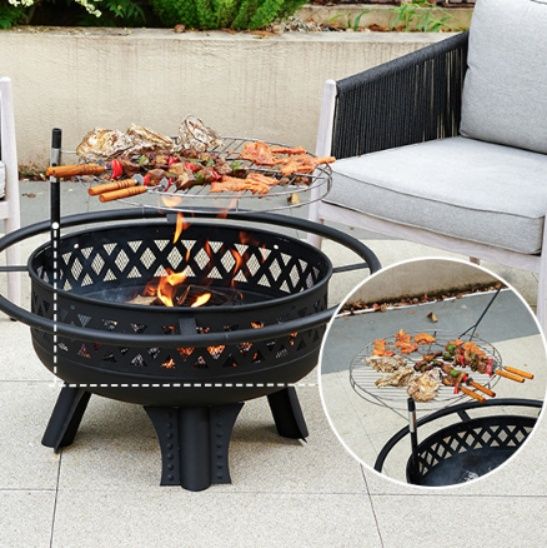 焚き火台多機能幾何学模様ファイヤーディスク