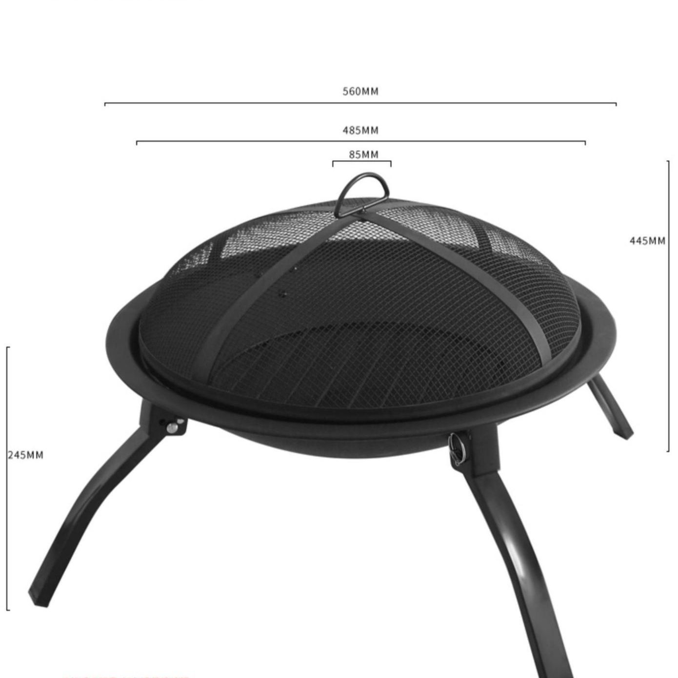 焚き火台折りたたみ式円形ファイヤーディスク三脚付き