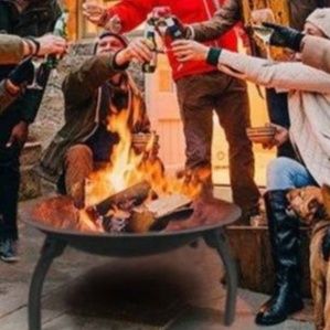 焚き火台折りたたみ式円形ファイヤーディスク三脚付き