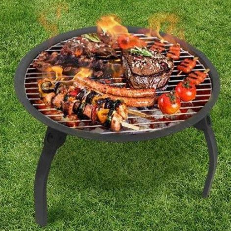 焚き火台折りたたみ式円形ファイヤーディスク三脚付き