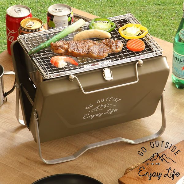 モンテ 卓上型焚き火台 折りたたみ式 カーキ色