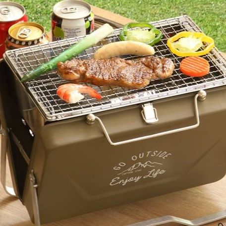 モンテ 卓上型焚き火台 折りたたみ式 カーキ色