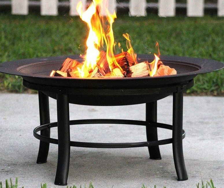 焚き火台 円形鉄製四脚式庭園用焚き火台