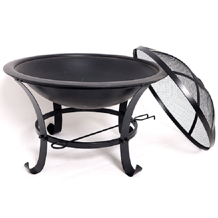 焚き火台 円形深皿型防護網付き一人用焚き火台 ソロ
