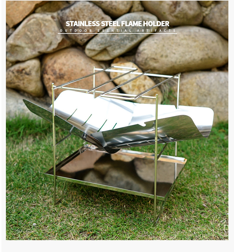 ステンレス製二段式折りたたみ焚き火台
