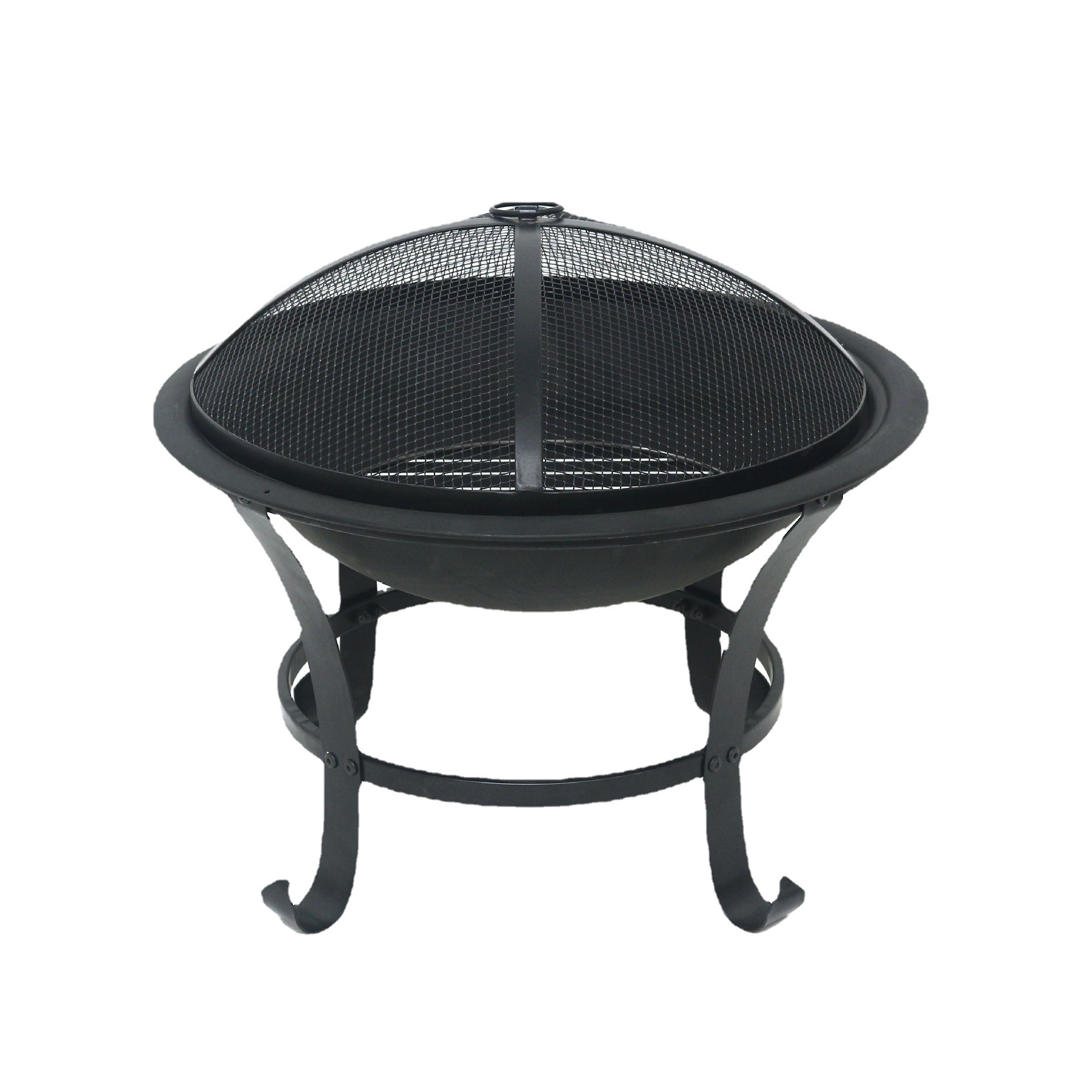 焚き火台 円形深皿型防護網付き一人用焚き火台 ソロ